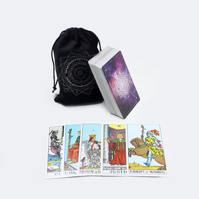 comprare Produttore stampato mazo de tarot para principiantes stampa personalizzata elegante mazzo di tarocchi avvolgente in velluto online manufacture