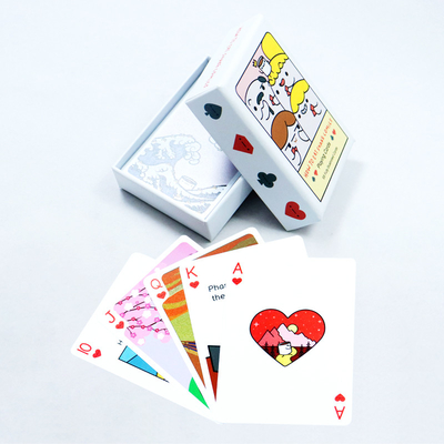 comprare Cartoon stampato su misura carte da gioco bianche con scatola di stampa di plastica Pvc carte da gioco impermeabili online manufacture