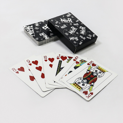 comprare all'ingrosso carte da gioco automatiche nero poker logo personalizzato progettazione propria stampa a colori completa produzione online manufacture