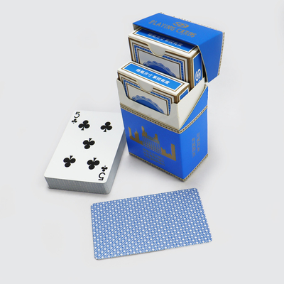 comprare Tessitura di lino blu su misura Due mazzi di carte da gioco per cassa per sigarette in stile lusso online manufacture