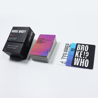 comprare Domanda positiva su misura Carta di gioco finanziaria Fabbrica di carte stampate per adulti Pagare il debito Carta di gioco finanziario con coperchio e scatola base online manufacture