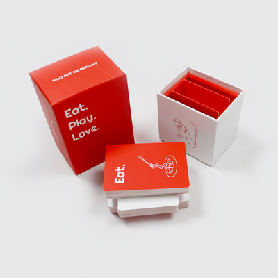 comprare Giocattole di carte per coppie di adulti, design per coppie, significative, divertenti, domande, giochi di carte, scatole a cornice rossa con coperchio, stampa personalizzata online manufacture