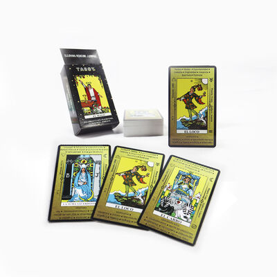 comprare Disegno personalizzato 310gsm Black Core Paper Tarot Cards con campione gratuito per Deck Oracle personalizzato online manufacture