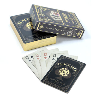 comprare Disegno personalizzato bordi in oro impermeabile in PVC mazzo da poker personalizzato per feste e regali online manufacture