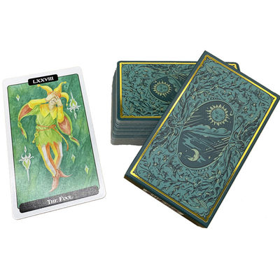 comprare angolo rotondo opaco stampabile di colore verde delle carte di tarocchi di 63*88mm online manufacture