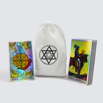 Carte di Tarot olografiche premium stampate su misura con borsa stampata