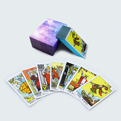 Carte Tarot originali in miniatura con bordo blu Stampa Carte Tarot romantiche viola con borsa