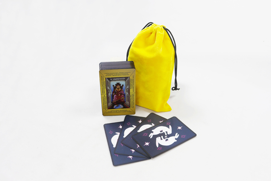 Stampa personalizzata di alta qualità con bordo nero Tarot russo con borsa Stampa Tarot di streghe classiche con parole chiave