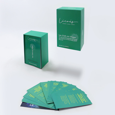 Stampa Affirmazione Positiva Gioco di carte personalizzato per le donne Produttori di giochi di carte di design in francese con scatola