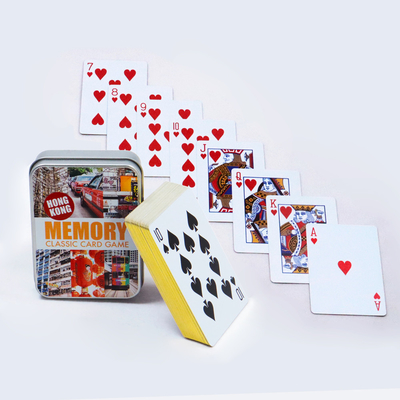 Stampa personalizzata del logo Carte da gioco Carte da spettacolo classiche durevoli con scatola di latta