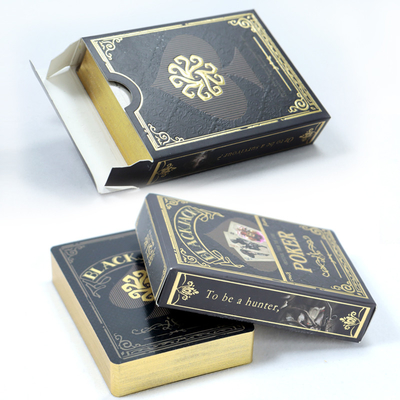Disegni personalizzati Luxury Golden Edge Poker con carta da gioco e scatola in foglio d'oro