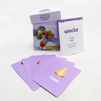 Lettere stampate Flash Card Learning For Kids Disegno di logo personalizzato giocattolo di intelligenza
