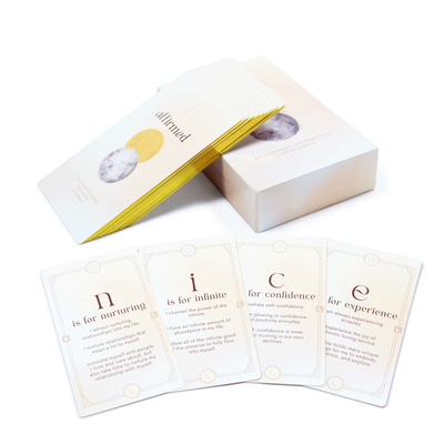 Set doppio pronto per la spedizione Disegno personalizzato Accettato Cartoline di affermazione positiva per le mamme