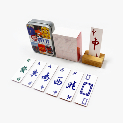Stampa personalizzata di carte di Mahjong Americane Gioco di carte Multiplayer Carta Mahjong con scatola di latta