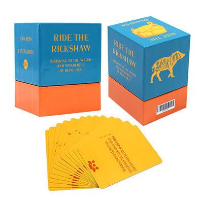 Fabbrica di carte da gioco per feste personalizzate carta d'arte stampata domanda divertente carte da bere con coperchio e base