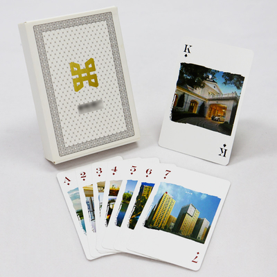 Carta nera eco-compatibile pubblicità giocare a carte di poker fabbricazione con cassetto del cassetto e disegno di foglio d'oro
