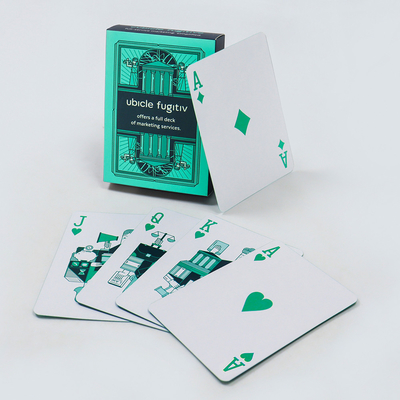 Carta da gioco per la pubblicità in foglio d'oro verde di lusso