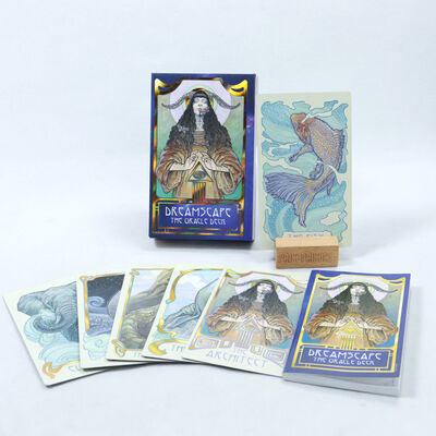 Cartoline tarot di lusso in foglio d'oro personalizzate con stampa offset a 4 colori CMYK e guida inclusa