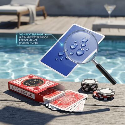 Carte da gioco in plastica in PVC impermeabile al 100% per il divertimento in piscina e casinò all'aperto