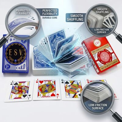 White Core Paper Poker Playing Cards With Balanced Flexibility For Smooth Shuffling And Casual Games