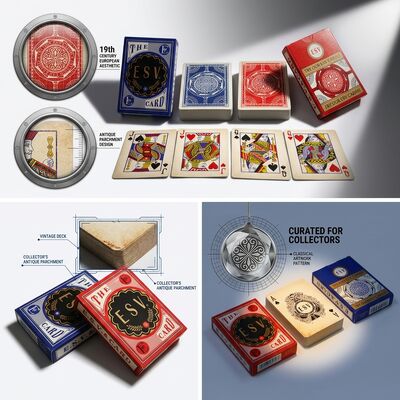 Vintage Retro Stile Carte da gioco di carta con disegno di pergamena antica Per i collezionisti di carte classiche